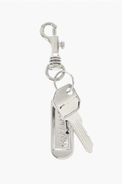 Palm Angels Metal Keychain Paradise Palm With Carabiner In Transparent