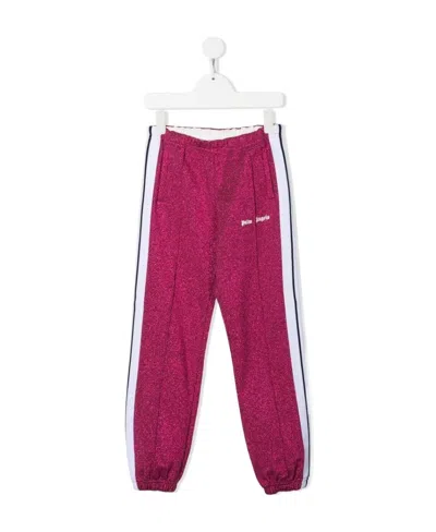 Palm Angels Metallic-threaded Track Pants In Red