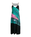 Palm Angels Miami Printed Viscose Midi Dress In Black