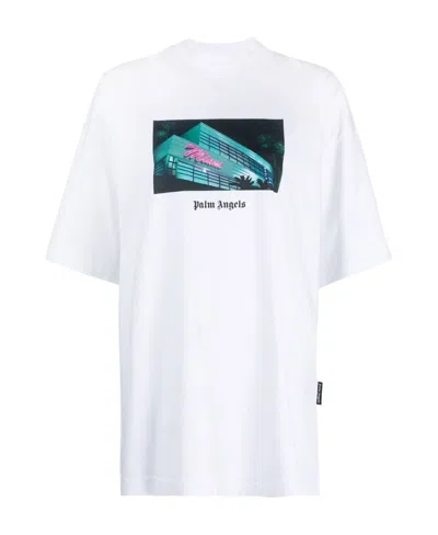 Palm Angels Miami Graphic-print T-shirt In White