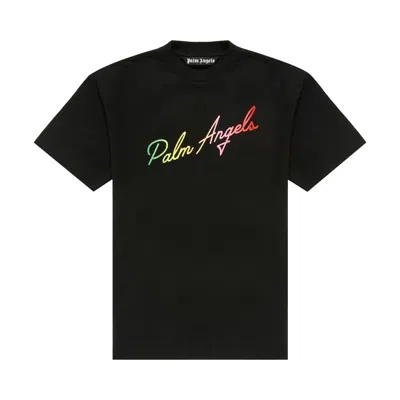 Pre-owned Palm Angels Miami Logo Classic Tee 'black/multicolor' | Men's Size Xxl