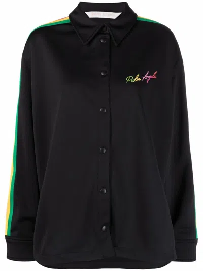Palm Angels Miami Logo Track Shirt In Black