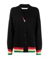 Palm Angels Miami Logo Needled Cardigan In Black