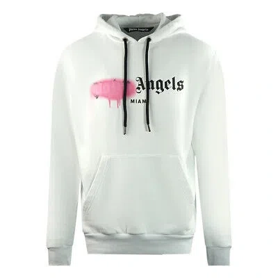 Pre-owned Palm Angels Miami Spray White Hoodie