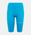 Palm Angels Side-stripe Cycling Shorts In Blue White