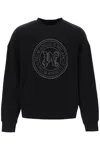 Palm Angels "milan Pullover With Mini In Black Gunmetal (black)