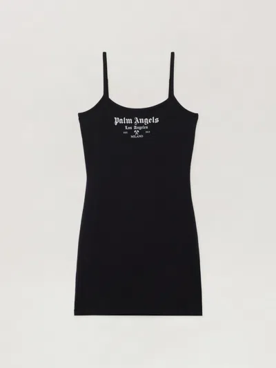 Palm Angels Milan La Logo-detail Mini Dress In Black