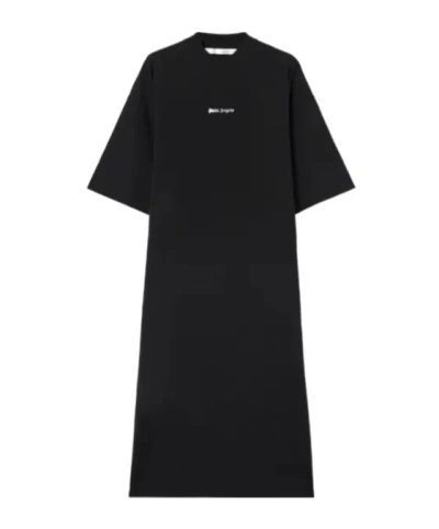 Palm Angels Milan La T-shirt Midi Dress In Black