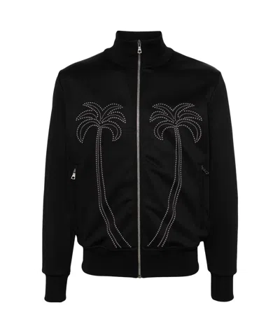PALM ANGELS PALM ANGELS MILANO STUD EMBELLISHED ZIPPED TRACK JACKET