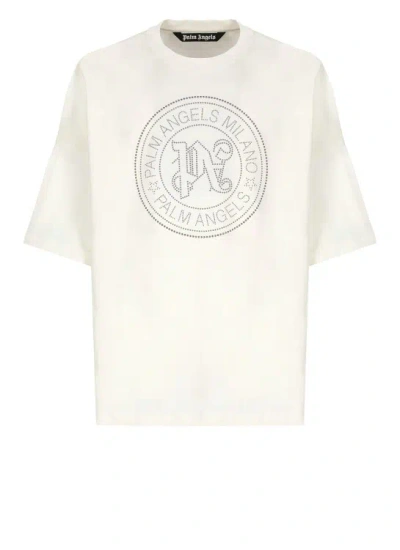 Palm Angels Milano Stud Loose T-shirt In White