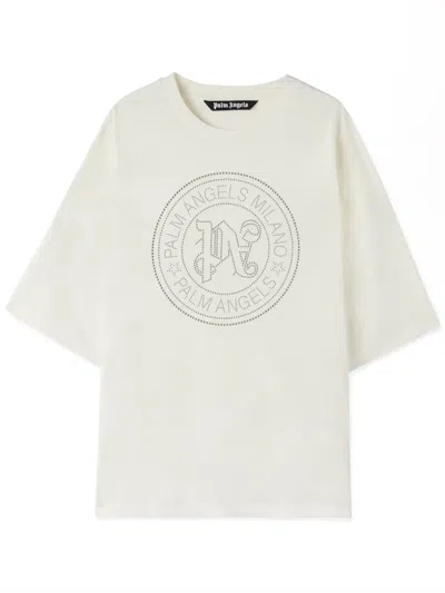 Palm Angels Pa City Logo-print T-shirt In Weiss