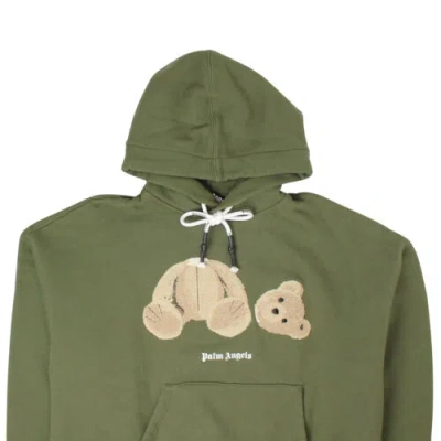 Pre-owned Palm Angels Military Brown Spray Bear Hoodie Size S $885