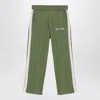 PALM ANGELS MILITARY GREEN JOGGING TROUSERS WITH LOGO