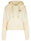 Palm Angels White Bear In Mind Hoodie In Off White Brown