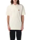 Palm Angels Bear In Mind Polo T-shirt In Off White Brown