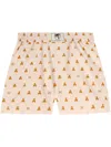 Palm Angels Mini Bear Print Shorts In Pink
