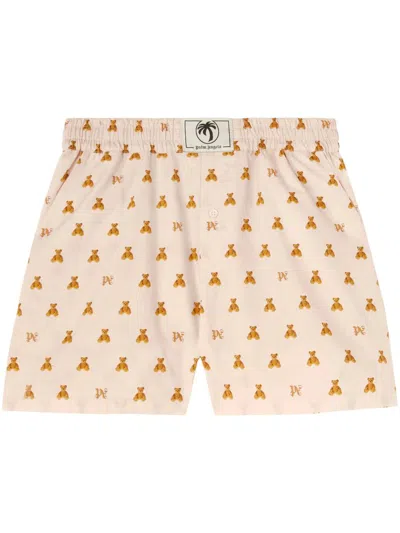 PALM ANGELS PALM ANGELS MINI BEAR MONOGRAM SHORTS
