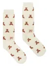 Palm Angels Bear In Mind Socks In Neutrals