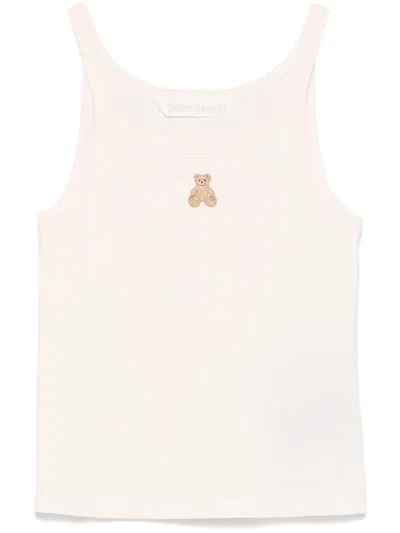Palm Angels Mini-bear Tank Top In Soft Pink - Brown