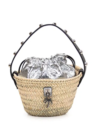 Palm Angels Mini Bucket Bag In Silver