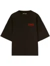 Palm Angels Cotton Mini College Logo T-shirt In Black  