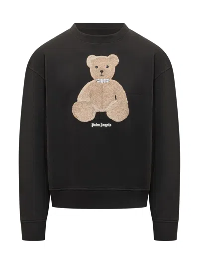 Palm Angels Mini Comfort Sweatshirt With Iconic Design In Black Brown