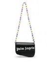 Palm Angels Beads Strap Crash Shoulder Bag In Black