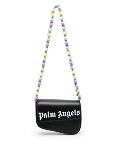 Palm Angels Beads Strap Crash Shoulder Bag In Black