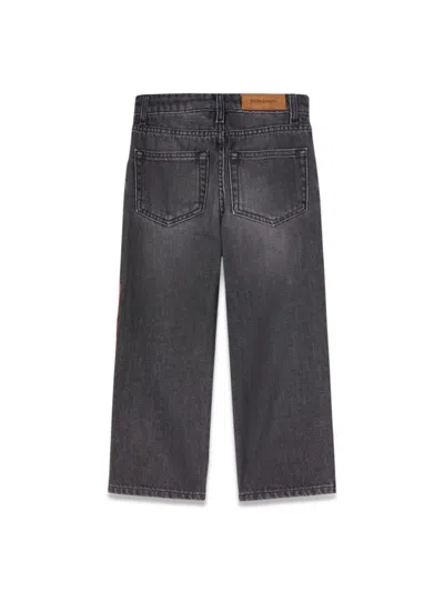 Palm Angels Mini Denim Pant In Gray