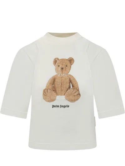 Palm Angels Mini Graphic T-shirt In Off White Brown
