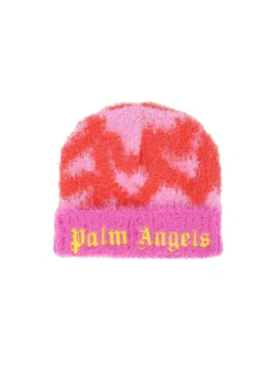 Palm Angels Mini Heart Beanie Hat In Pink