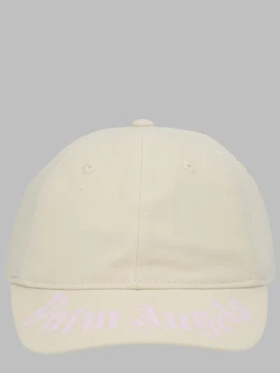 Palm Angels Mini Logo Baseball Cap For Girls In White