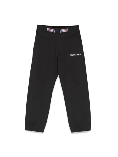 Palm Angels Mini Logo Belt Insert Pants For Boys In Black