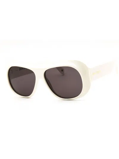Palm Angels Mini Oval Acetate Unisex Sunglasses In White