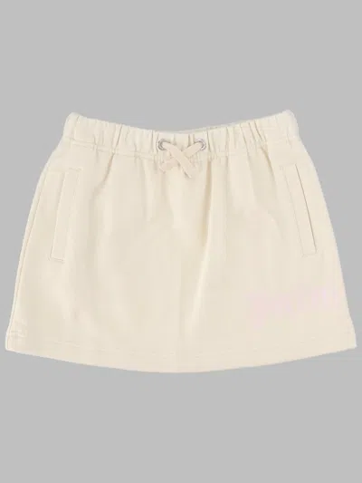 Palm Angels Mini Overlogo Skirt For Girls In White