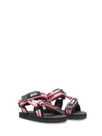 Palm Angels Mini Paint X Suicoke Kids Sandals In Pink
