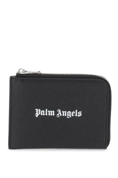 Palm Angels Mini Pouch With Pull-out Cardholder In Black White (black)