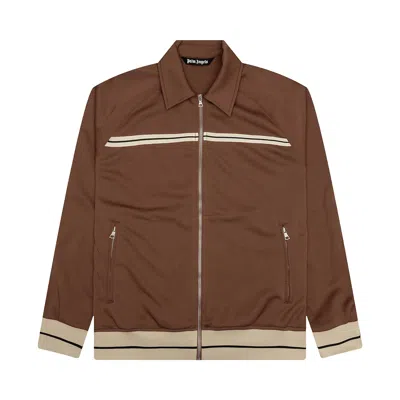 Pre-owned Palm Angels Mini Tape Track Jacket 'brown/off White' | Men's Size Xl
