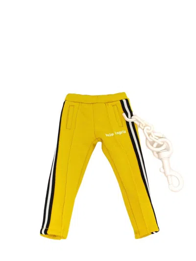 Palm Angels Mini Track Pants Keyring In Yellow White