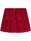 Palm Angels Pleated Mini Skirt In Rot