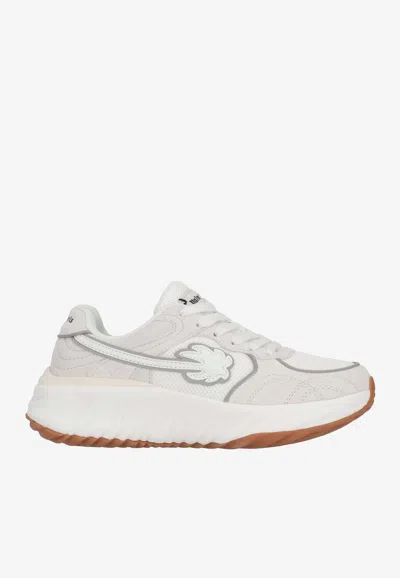 Palm Angels Minster Palm Tree Patch Sneakers In White