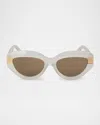 Palm Angels Miracle Cat-eye Acetate Sunglasses In Brown