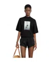 Palm Angels Cropped Short-sleeve T-shirt With Upside-down Palm Tree Graphic In Black