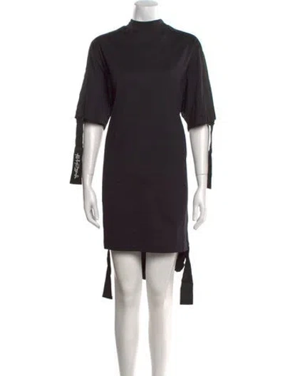 Pre-owned Palm Angels Mock Neck Knee-length Dress W/ Tags In Black