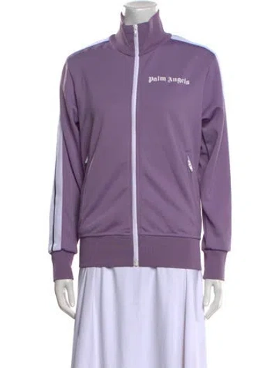 Pre-owned Palm Angels Mock Neck Long Sleeve Sweatshirt In Purple