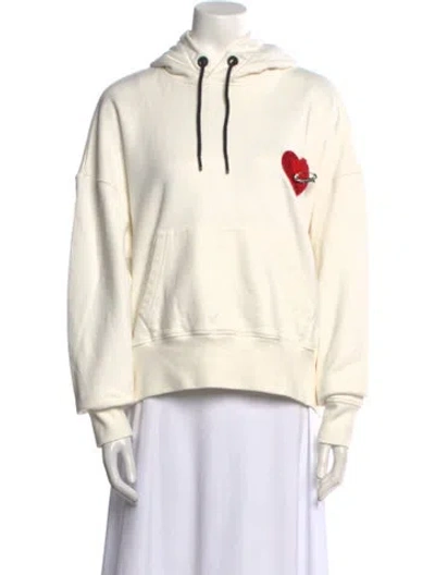 Pre-owned Palm Angels Mock Neck Long Sleeve Sweatshirt In White