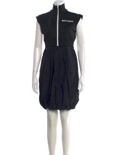 Pre-owned Palm Angels Mock Neck Mini Dress In Black