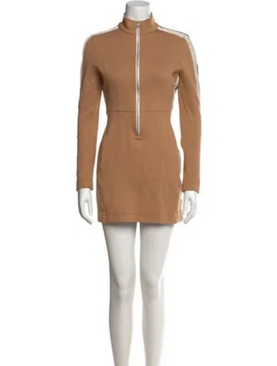 Pre-owned Palm Angels Mock Neck Mini Dress In Neutral
