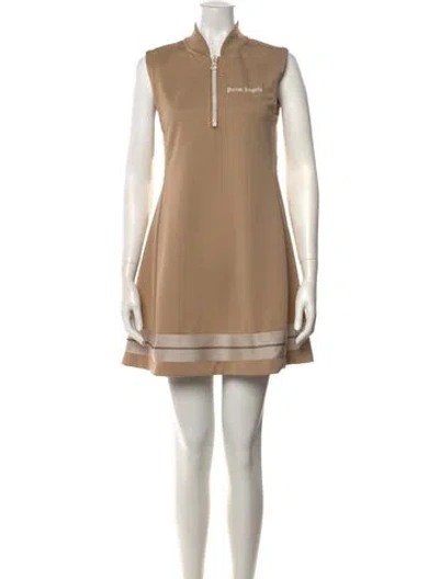 Pre-owned Palm Angels Mock Neck Mini Dress In Neutral