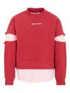 Palm Angels Mock-neck Split-sleeve Top In Red